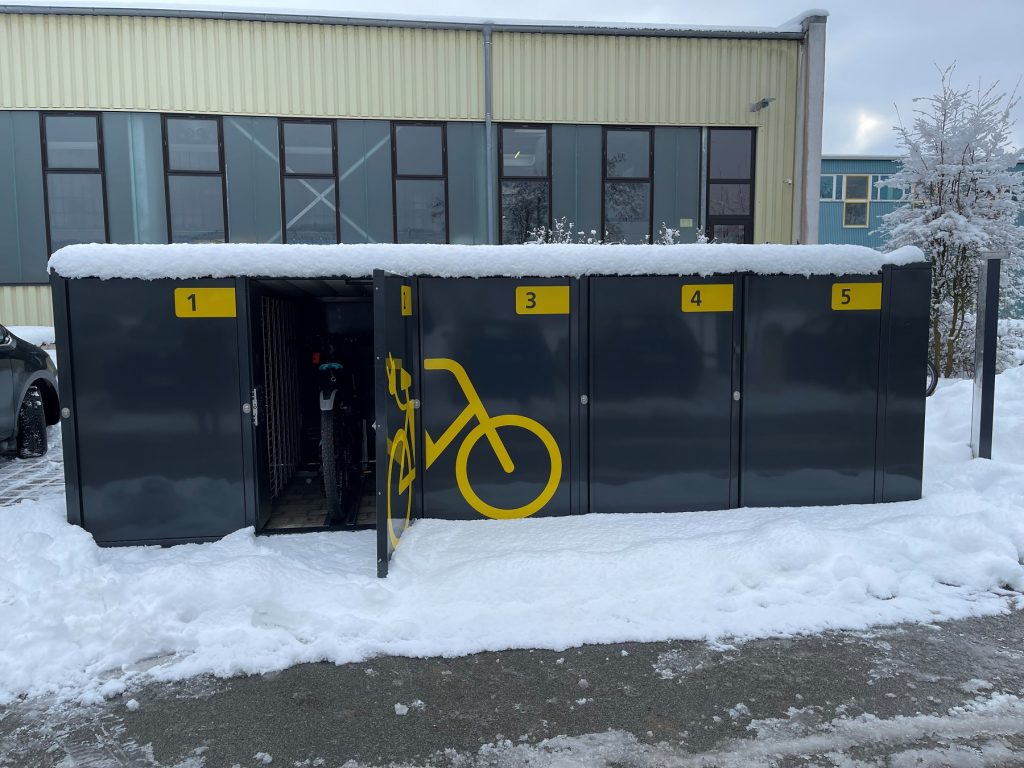 LockTec Fahrradbox auf dem Sitec Firmengelände in Hummendorf